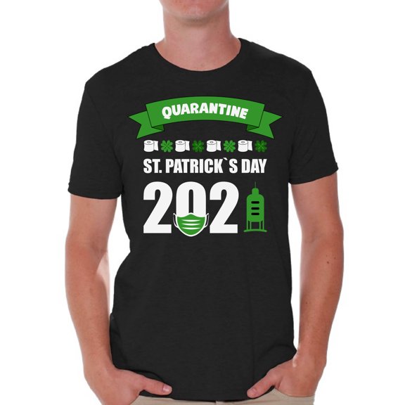Saint Patrick's Day Men's Shirt Toilet Paper Tee Lucky Clover Leaf Humorous Paddys Party 2021 Tee for Him