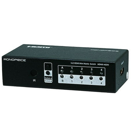 Monoprice4x2 Matrix HDMI Powered Mini Switch/Splitter w/ Remote Control