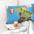 thumbnail image 6 of Vsdgher Dinosaur Riding a Motorcycle Print Pillow Cases -Iconic Collection Pillowcases -Extra Soft, Not easy to deform,not pilling Export quality, 6 of 8