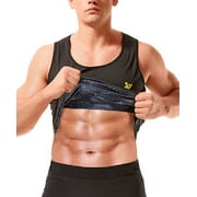 SEXYWG Sauna Vest for Men - Sweat Waist Trainer Suit Body Shaper Workout Jacket Shirt Zipper Gym Tank Top Exercise