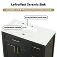 thumbnail image 5 of Euroco Left Side Ceramic Sink Bathroom Vanity with Solid Wood Cabinet, 3 Drawers and 2 Doors, Painted Finish, Gold Handles, 8-Inch Faucet Compatible, 5 of 9