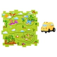 thumbnail image 3 of Juguetes de construcción de vagones de riel, pista de rompecabezas con vástago de vehículo, juguetes educativos de riel de ranura Montessori piezas rompecabezas dinosaurio Hugo Pistas de rompecabezas, 3 of 7