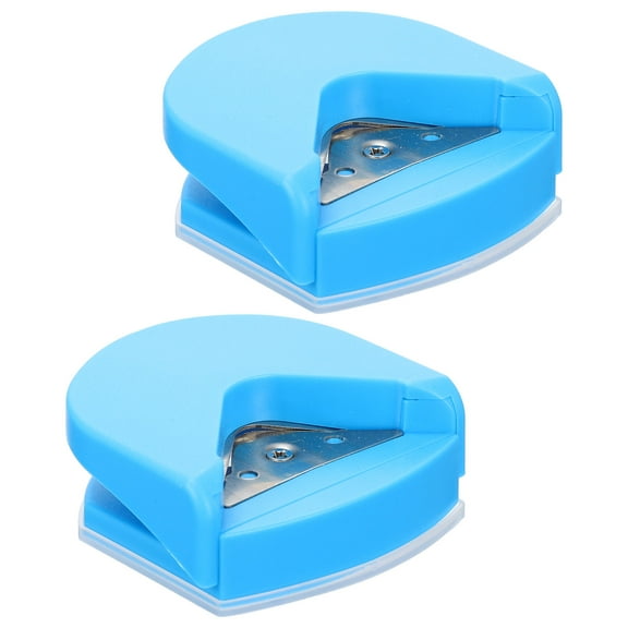 ROSENICE 2 Pcs Practical Corner Trimmer Tools Puncher Handicrafts Office Blue