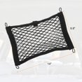 thumbnail image 2 of Uxcell 2pcs 2-Layer Small Cargo Net 14" x 9.8" Stretchable Storage Mesh Pocket Net Automotive Cargo Nets with 8pcs Screws and 8pcs Built-in Hooks for Trunk RV Boat, 2 of 7