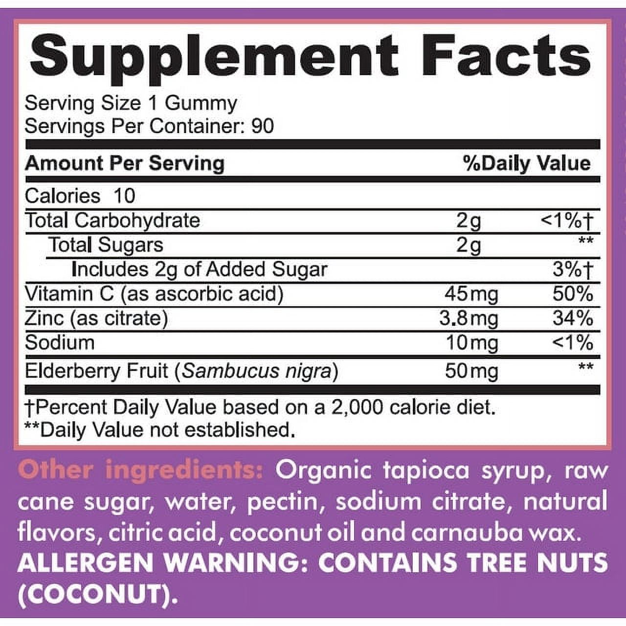 Ruwaa Nutrition Kids Elderberry Gummies with Zinc and Vitamin C Immune Support 90 Capsules with Box