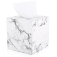 thumbnail image 1 of Caja de pañuelos cuadrada de cubo de mármol Portarrollos de cuero de PU esquí esquí Gafas de esquí, 1 of 5