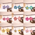 thumbnail image 6 of Flower Earrings, 2D Acrylic Plumeria Flower Earrings Lightweight Colorful Dangle Drop Earrings Set for Women, Tropical Beach Jewelry for Summer Vacation and Gift for Her 1Pair, 6 of 6