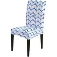 thumbnail image 3 of Dining Room Chair Covers Set of 4 Watercolor Indigo Geometric Kitchen Chair Covers Removable Stretch Elastic Chair Covers for Party Banquet Decoration, 3 of 3