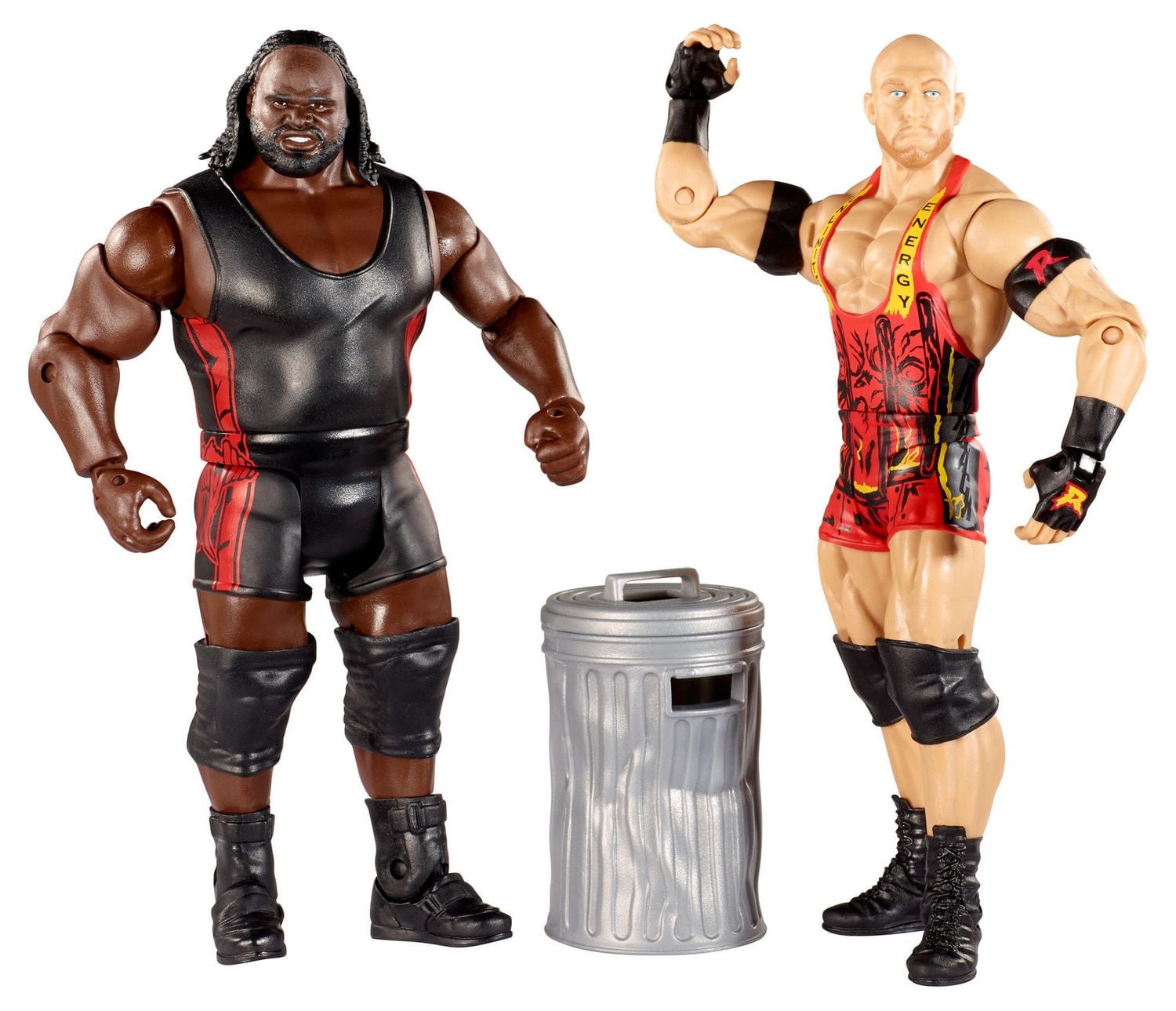 WWE – Battle Pack : Figurines Ryback c. Mark Henry avec poubelle – Ensemble de 2