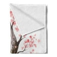 thumbnail image 2 of Nature Soft Flannel Fleece Throw Blanket, Big Sakura Tree in Full Blossom Seasonal Far Eastern Nature Artwork, Cozy Plush for Indoor and Outdoor Use, 50" x 60", Pink Black Green, by Ambesonne, 2 of 5