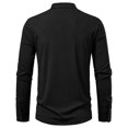 thumbnail image 4 of Dagegui Mens Lace Up Shirts Mock Neck Long Sleeve Ribbed T-Shirts Solid Color Casual Pullover Vintage Holiday Party Tee Tops Black S, 4 of 9