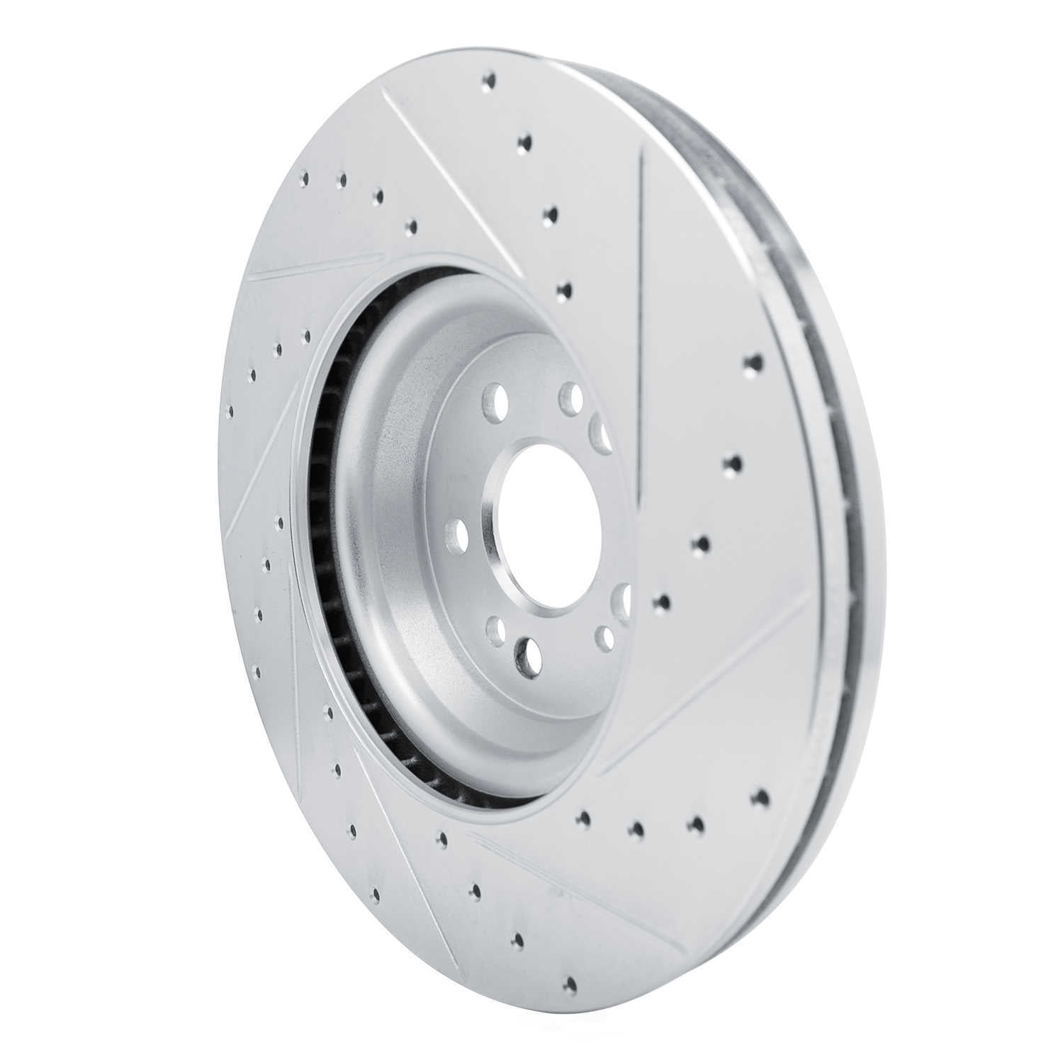 Dynamic Friction Company 631-63192L DFC Brake Rotor - Drilled And Slotted - Silver