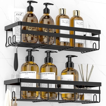 Shower Caddies 2 Pack – Adhesive Hanging Shower Shelf – Bathroom Organizers and Storage No Drilling Stainless Shower Shelves for Home Decor Bathroom Accessories