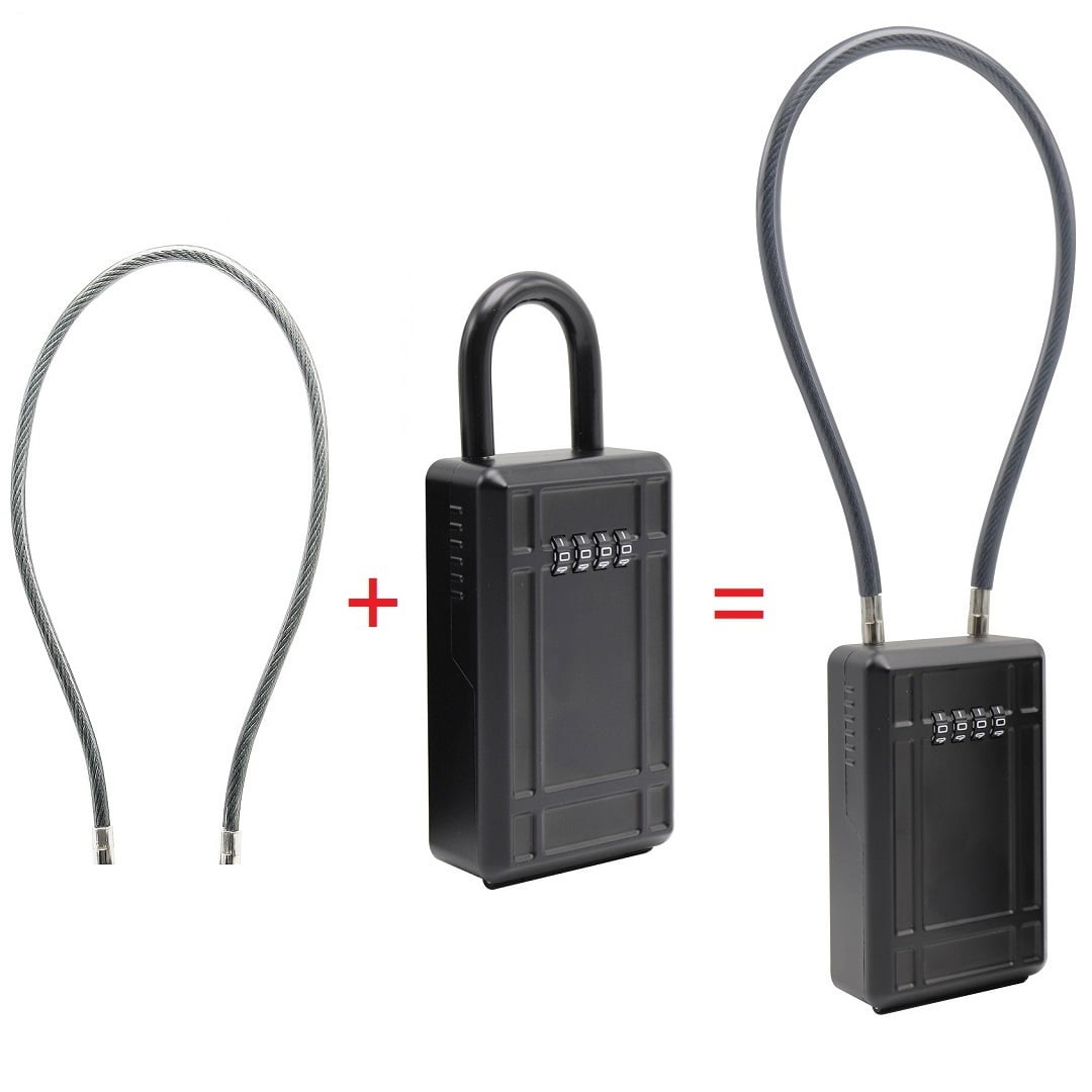 Bosvision Key Lock Box, Detachable Shackle, 4 Digit Combination, Large