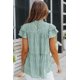 thumbnail image 2 of ABPHQTO Top de mujer con volantes y lunares de guepardo verde, 2 of 5