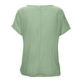 thumbnail image 3 of Summer Tops for Women Short Women Shirts Size Medium Medium T Shirt Womens Top Extra Long Summer Tee Shirts for Woman Tee Shirt Loose Casual Walking T Short Sleeve Casual Light Green 2XL, 3 of 5