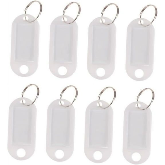 100 Pcs Car Keys Keychain Colored Labels Car Tags Plastic Key Fobs Key Label Tags Luggage Id Tags Keyring Tags Label Tag Keychain Keying Fobs Pendant Gift Accessories White Travel