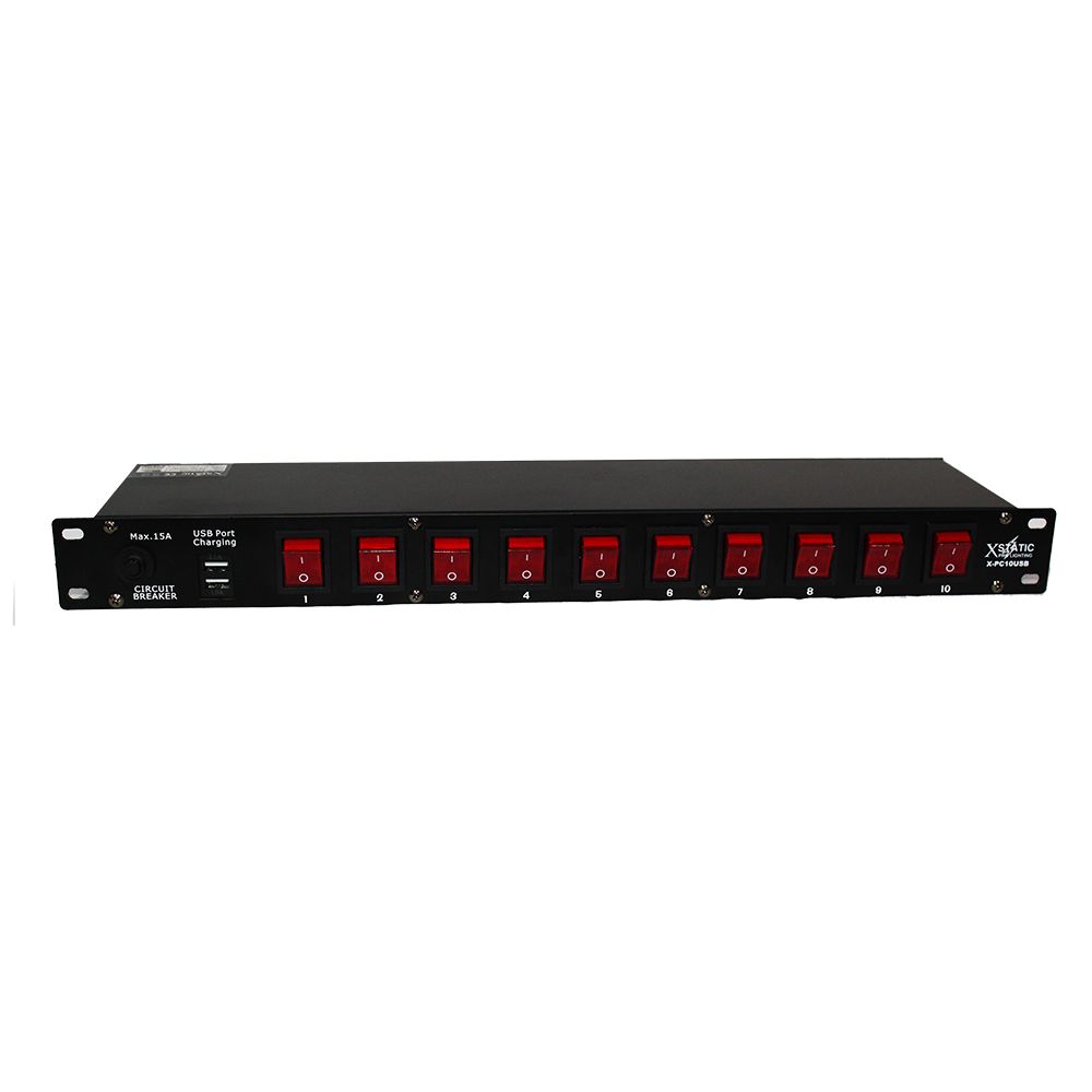 Prox Power Conditioner 10 Plug Rack Mount Power Switcher Usb Charging