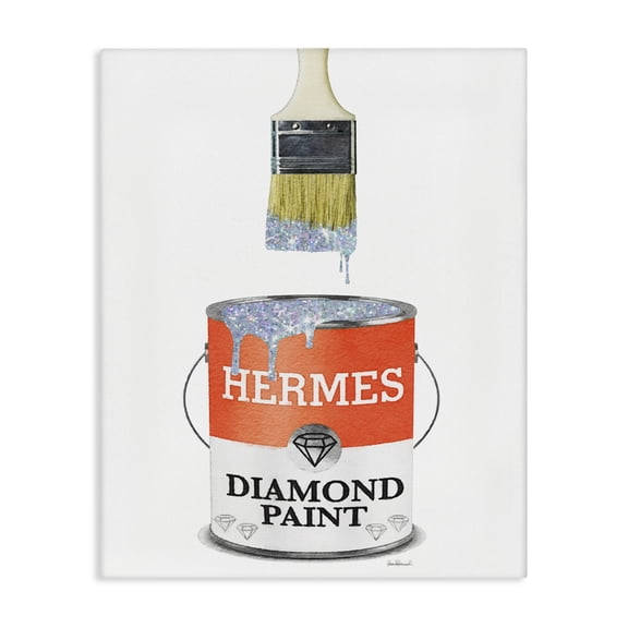 Stupell Industries Eclectic Fashion Pop Diamond Paint Can Designer Soup Red Canvas Art, 16 x 20, by Amanda Greenwood