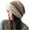 Khaki, variant on Women's Stripes Cable Knit Beanies Hat, Faux Fur Trim Ear Protection Cap Soft Comfy Fluffy Hats for Winter Outdoor