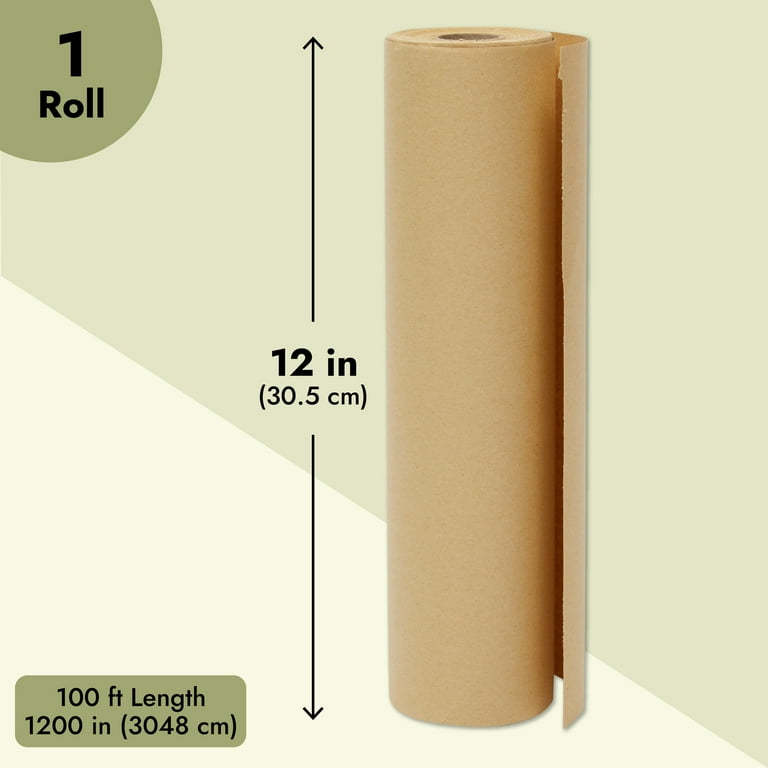 Kraft Paper Roll 12 x 1200 In, Plain Brown Shipping Paper for Gift  Wrapping, Packing, DIY Crafts, Bulletin Board Easel (100 Feet)