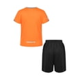 thumbnail image 2 of Venjoe Boys Basketball Training Outfits Football Baseball Jersey with Active Shorts 2 Pieces Orange&Black 130, 2 of 5
