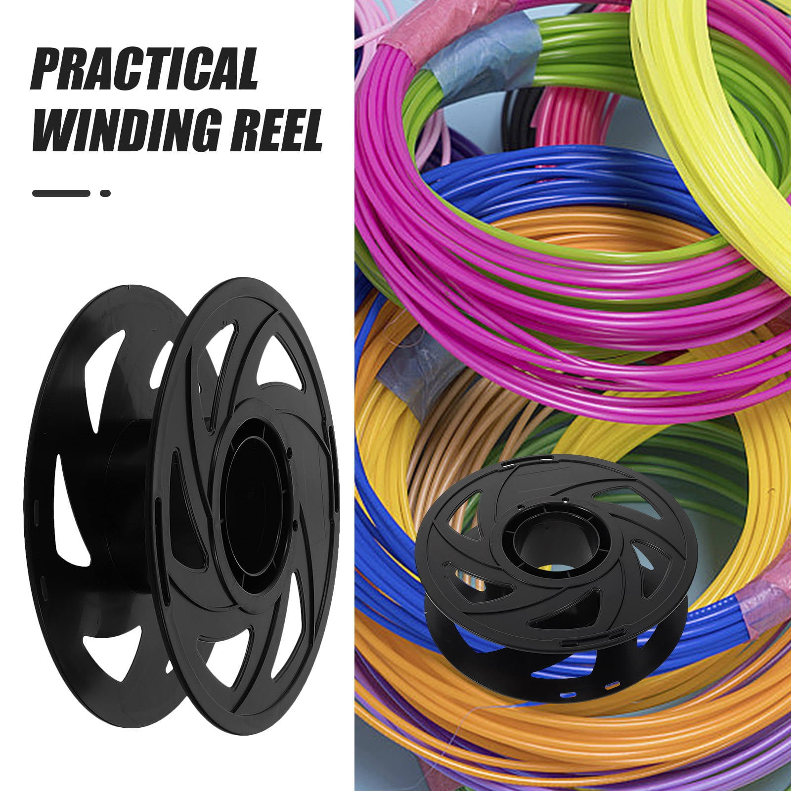 LOLIPPYY 6-Pack Reusable Black Plastic Filament Spool Holder Rack for 3D Printers Compatible with Most Models