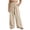 Beige, variant on Ticikt Girls Solid Wide Leg Pants, Drawstring Elastic Waist Casual Loose Fit Long Trousers with Side Pockets for Kids,Beige