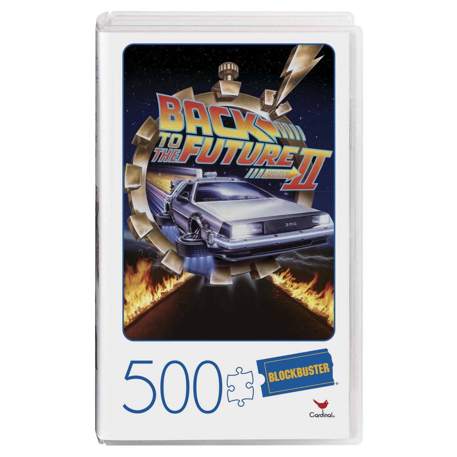 Back to the Future 2 Movie, 500-Piece Jigsaw Puzzle in Plastic Retro Blockbuster VHS Video Case, for Adults and Kids Ages 8 and up