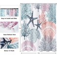 thumbnail image 5 of Shower Curtain,Nautical Coastal Shower Curtains for Bathroom Ocean Beach Seashell Starfish Shower Curtain Sets Marine Underwater Fabric Waterproof Bathroom Curtain Decor 72x72 with Hooks, 5 of 5