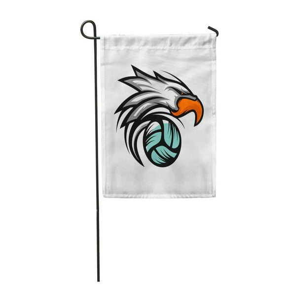 POGLIP Eagle Volley Ball Beak Bird Black Graphic Hawk Head Garden Flag Decorative Flag House Banner 28x40 inch