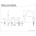 thumbnail image 5 of Kingston Brass KS8271DKLBS Kaiser Bridge Kitchen Faucet with Brass Side Sprayer, Polished Chrome, 5 of 7