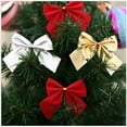 thumbnail image 4 of Trianu 36Pcs Christmas Bow, Xmas Mini Glitter Bows, Fabric Bows for Christmas Wreath Christmas Tree Decoration Gifts, Red, Silver and Gold, 4 of 7