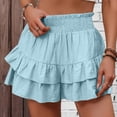 thumbnail image 2 of 2026 Shorts for Women Trendy Summer High Waisted Ruffle Tiered Skirt Skorts Dressy Casual Cute Flowy Beach Vacation Shorts Sky Blue M, 2 of 5