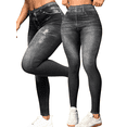 thumbnail image 1 of Pack de 2 Leggins Mujer Unitalla Mezclilla Faja Alta Estilo Pantalón Mezclilla Jegging Tiro Alto, Mallon licra Cómodos Elásticos, 1 of 5