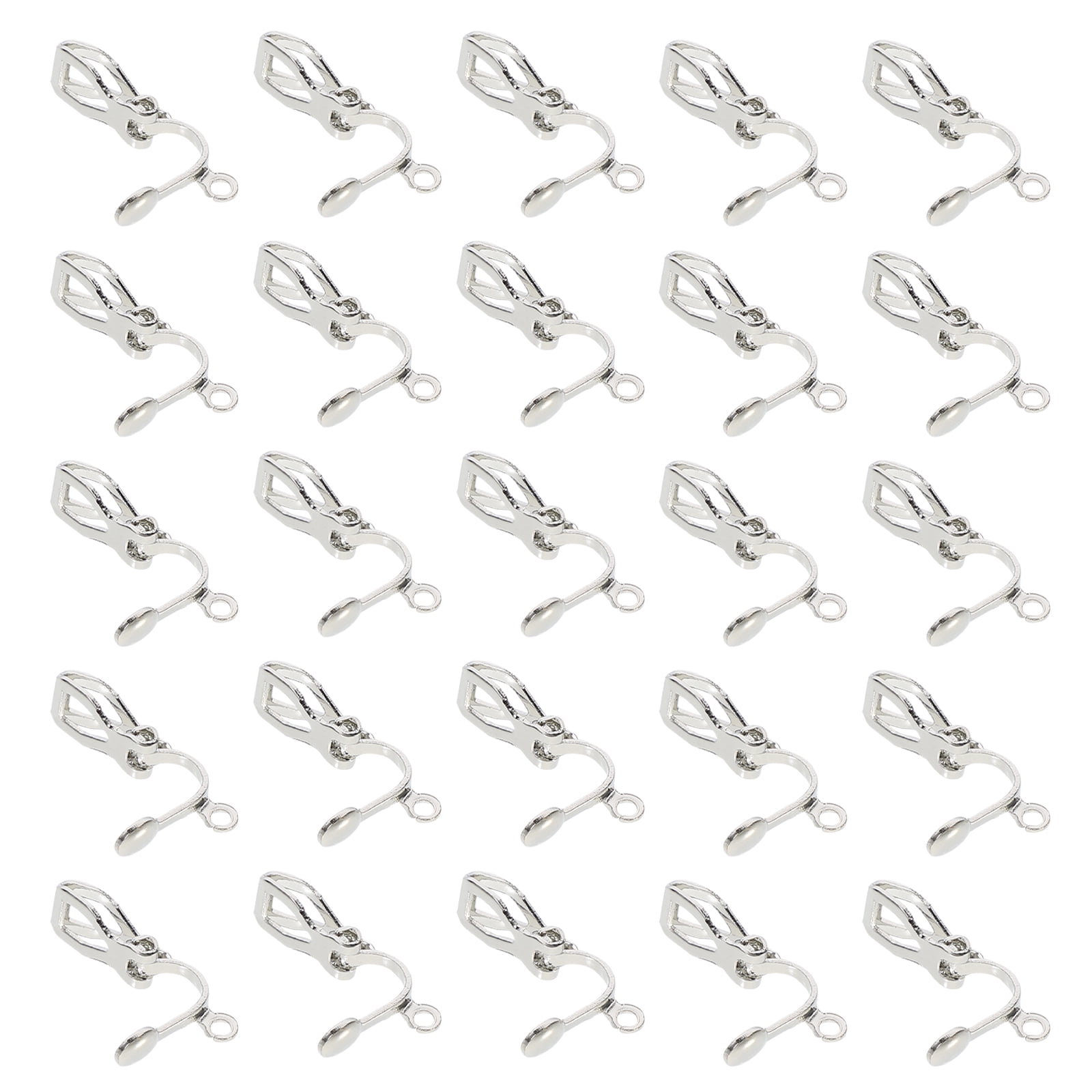 50Pcs Clipon Earring Base Safe NonPierced Ear Clips Women Earring DIY