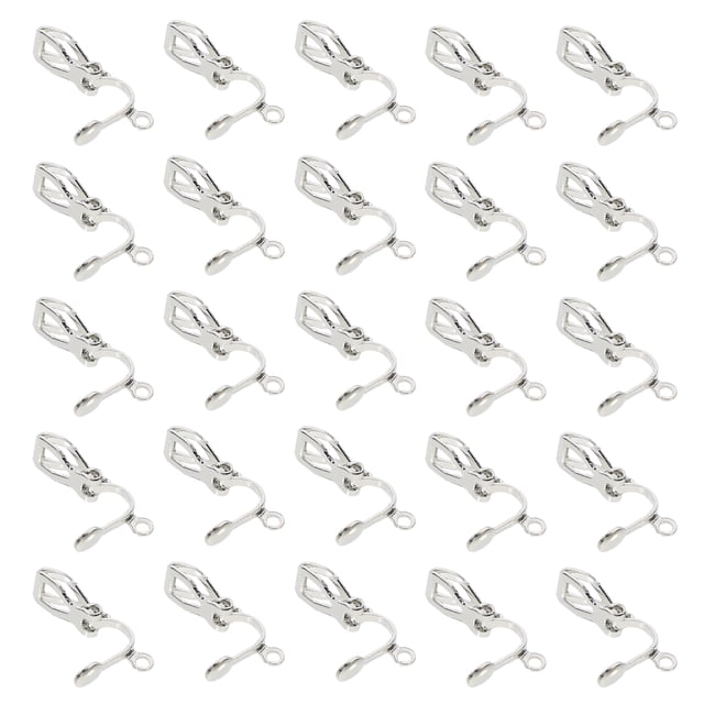 Weiweiguan 50 Pcs Clip-on Base de Boucles d'Oreilles Sûr Non Percé Clips d'Oreilles Femmes Matériel DIY