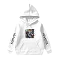 thumbnail image 1 of Moonsky Sudadera con capucha y cordón HUNTRX, estampado de grupo de chicas coreanas, jersey corto, suave y cómodo, top de manga larga para primavera y otoño.,Blanco,130, 1 of 5