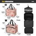 thumbnail image 3 of Travel Hanging Toiletry Bag with 4 Zipped Compartments Waterproof Makeup Accessories Spacious Cosmetic Bag Pink Flowers Large, 3 of 9
