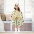 thumbnail image 7 of FORMRS Wearable Blanket Hoodie with Sleeves for Kids Cozy Flannel Sweatshirt, Floral Birds Pattern, 7 of 7
