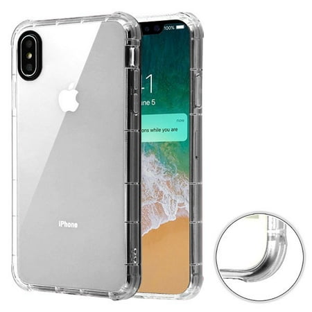 Apple iPhone Xs Max (6.5 Inch) - Phone Case Clear Shockproof Hybrid Armor Rubber Silicone Gel Cover Transparent Clear Phone Case for Apple iPhone Xs