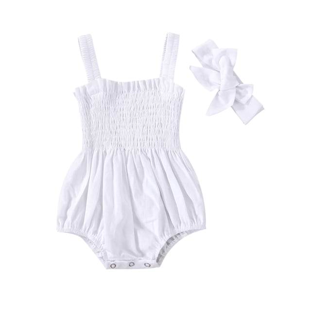 Xingqing Combinaison Sans Manches à Bretelles pour Bébé Filles Garçons 4 Couleurs