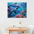thumbnail image 2 of ARISTURING Dolphin Wall Art Dolphin Ocean Pictures Wall Decor Underwater Sea Life Canvas Prints Sea Tropical Fish Painting Modern Artwork Home Decoration for Bathroom Bedroom Living Room, 2 of 6