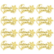 LEORX 30PCS Christmas English Letters Tags Golden Party Decorations for Families and Friends