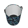 thumbnail image 3 of Daiia Blue Butterfly Round Laundry Basket with Handles Thickened Waterproof Circular hamper,Dirty Clothes Storage Basket for Bedroom,Bathroom,College Dorm-Small, 3 of 8