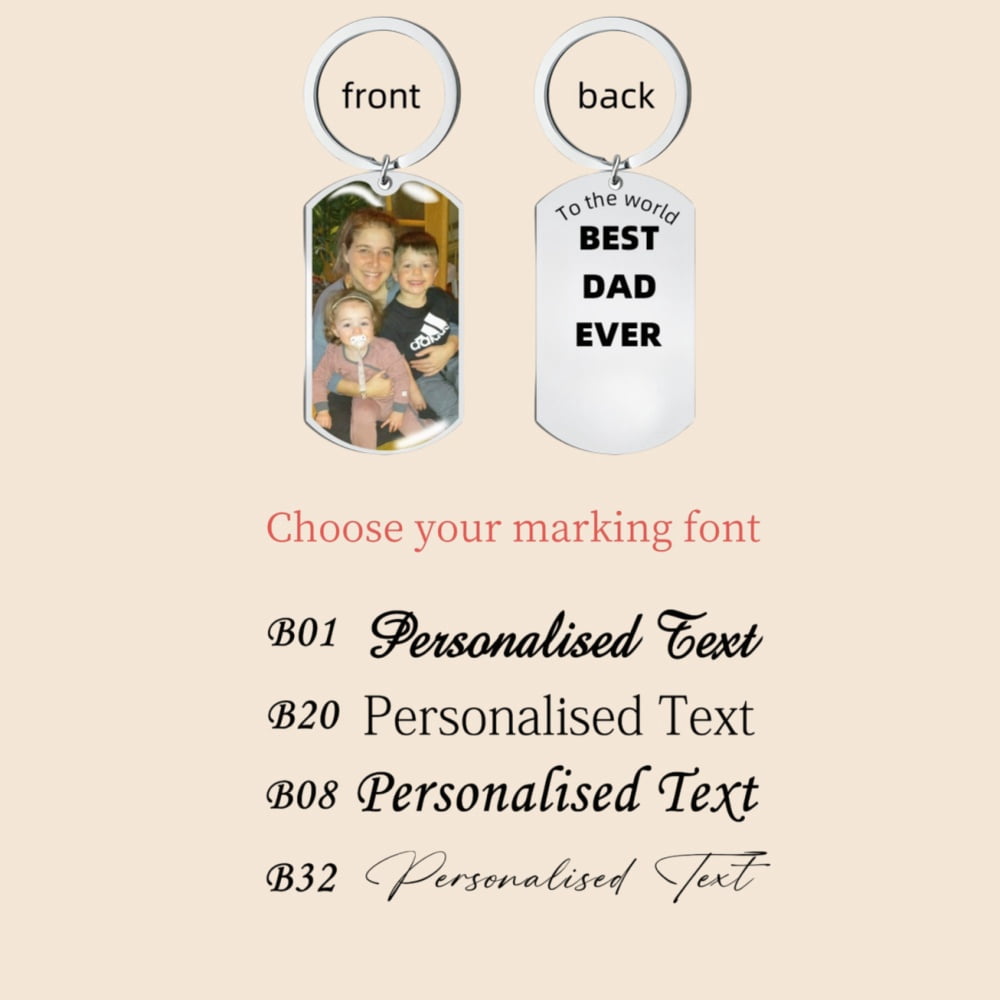 EUEAVAN Steel Custom Photo Couple Keychain Personalized Cat Dog ID tag Pendant Key chain Customized Engraved Photo Gift