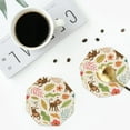 thumbnail image 4 of Yiaed Monkeys in the Jungle Print Leather Coasters for Drinks - Cup Coasters Coffee Table Kitchen Table Bar, Home & Office Gifts Handmade Drink Coasters-Octagon, 4 of 6