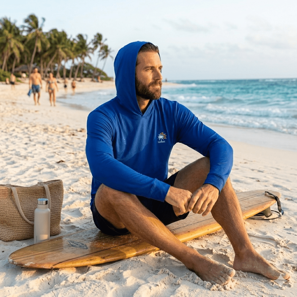 Burnside Men's Hooded Long Sleeve Swim Tee, Sizes S-XXL