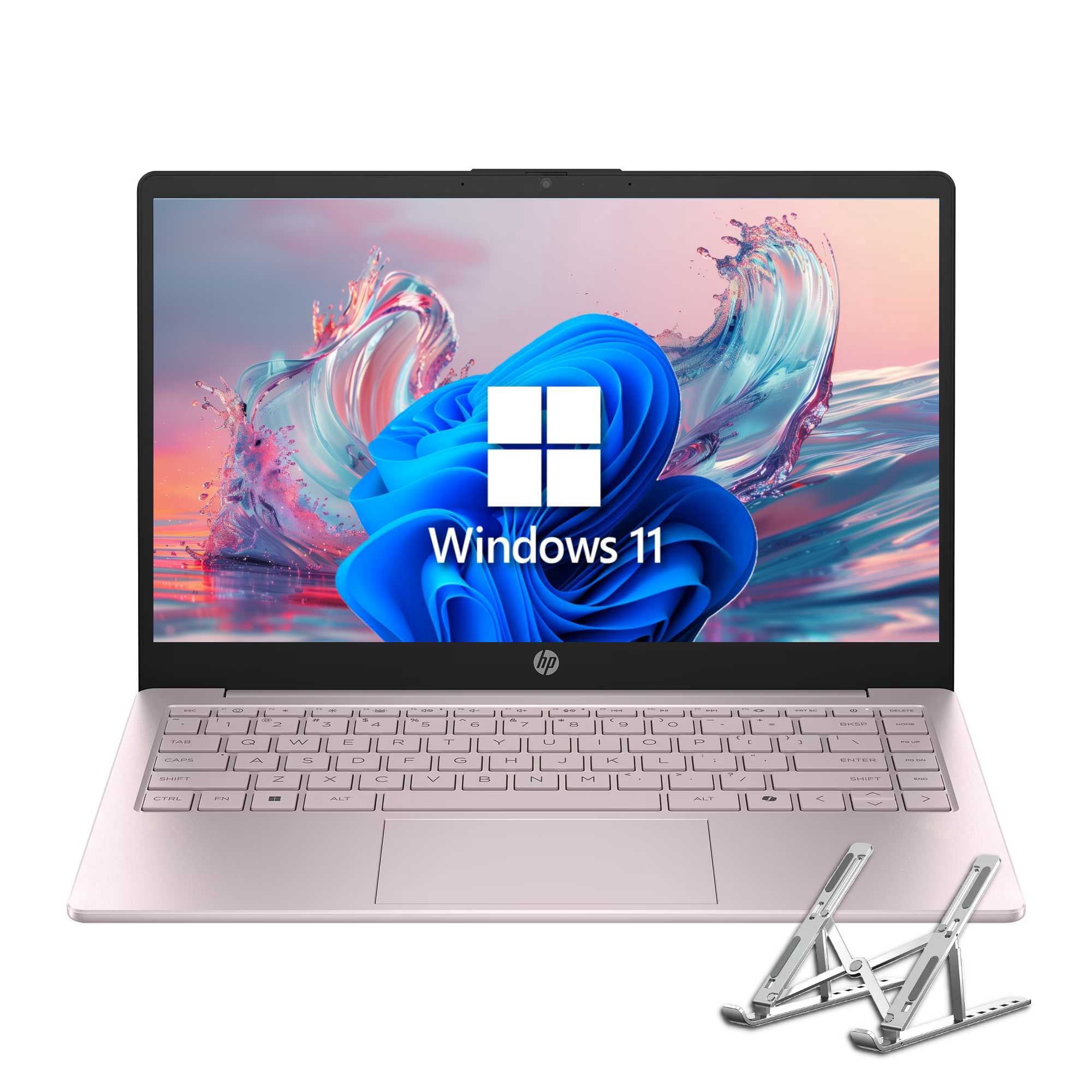 HP 14 Laptop, Win11 Office 365(1-Year), Intel Processor N150, 16GB RAM, 128GB Storage (Pink) with Free Accessories