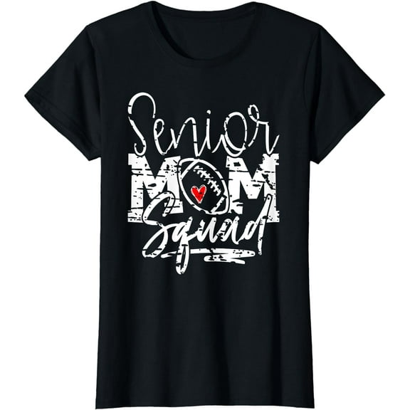 Senior football mom squad, grunge T-Shirt Black 2X-Large